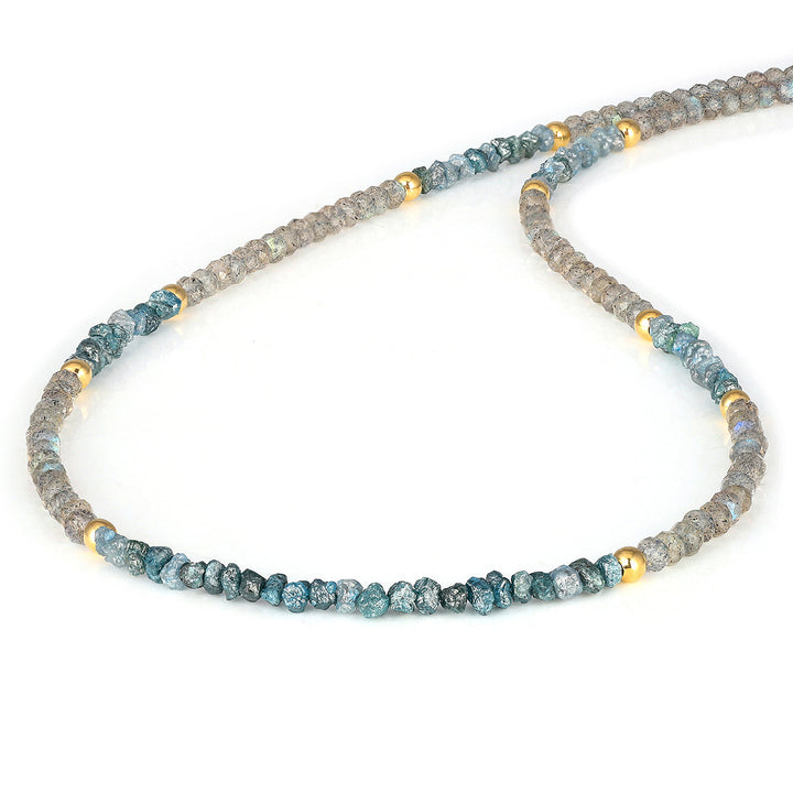 Labradorite and Diamond Silver Necklace