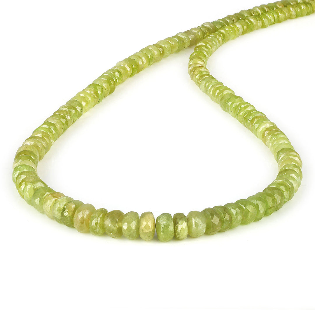 Sphene Beads 925 Silver Necklace