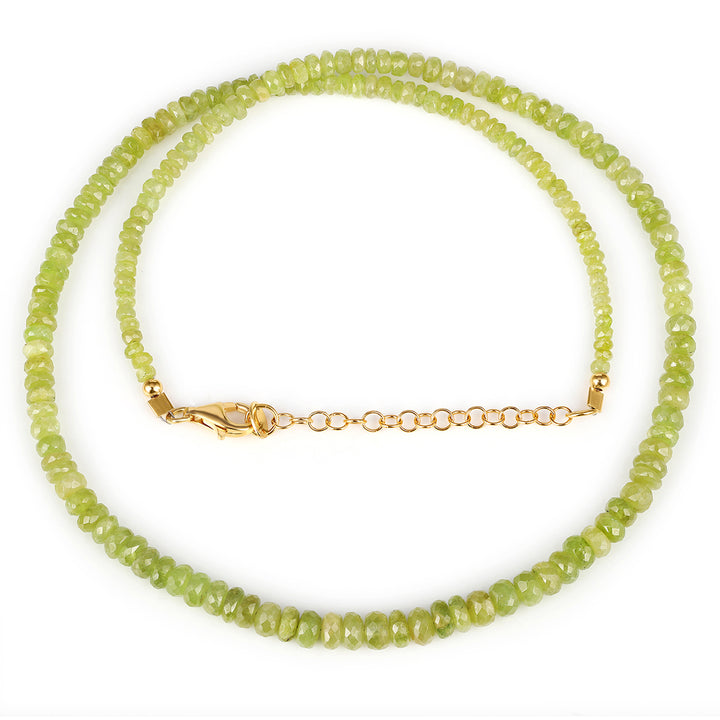 Sphene Beads 925 Silver Necklace