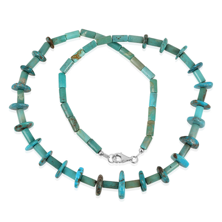 Sterling Silver Turquoise Tribal Unisex Necklace