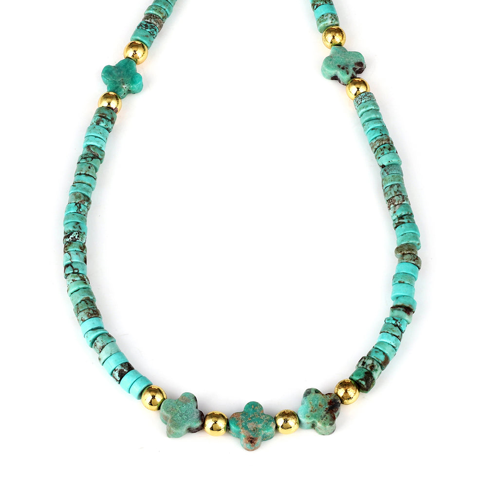 Turquoise with Hematite Choker Necklace