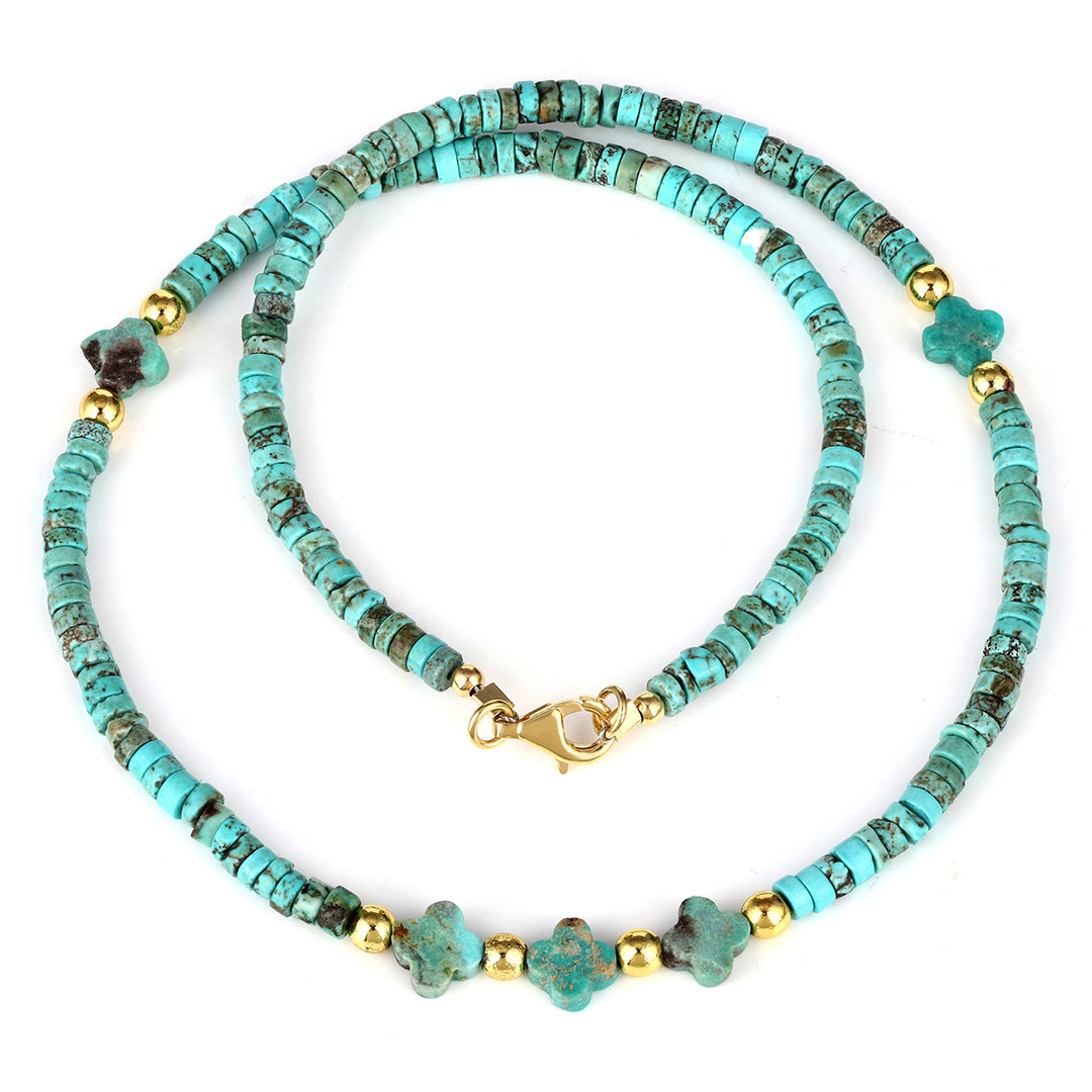 Turquoise with Hematite Choker Necklace