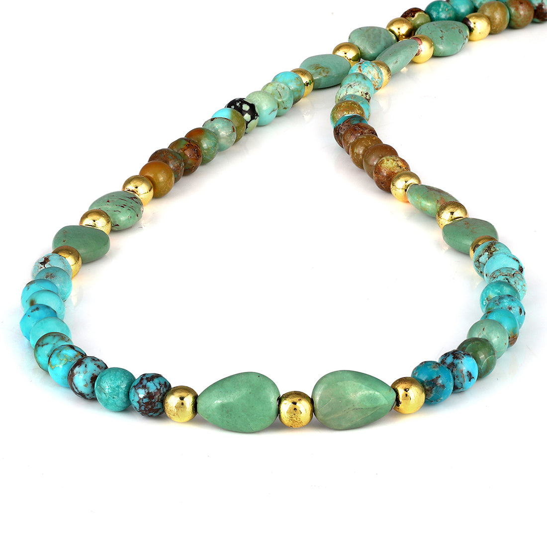 Turquoise and Hematite Choker Silver Necklace