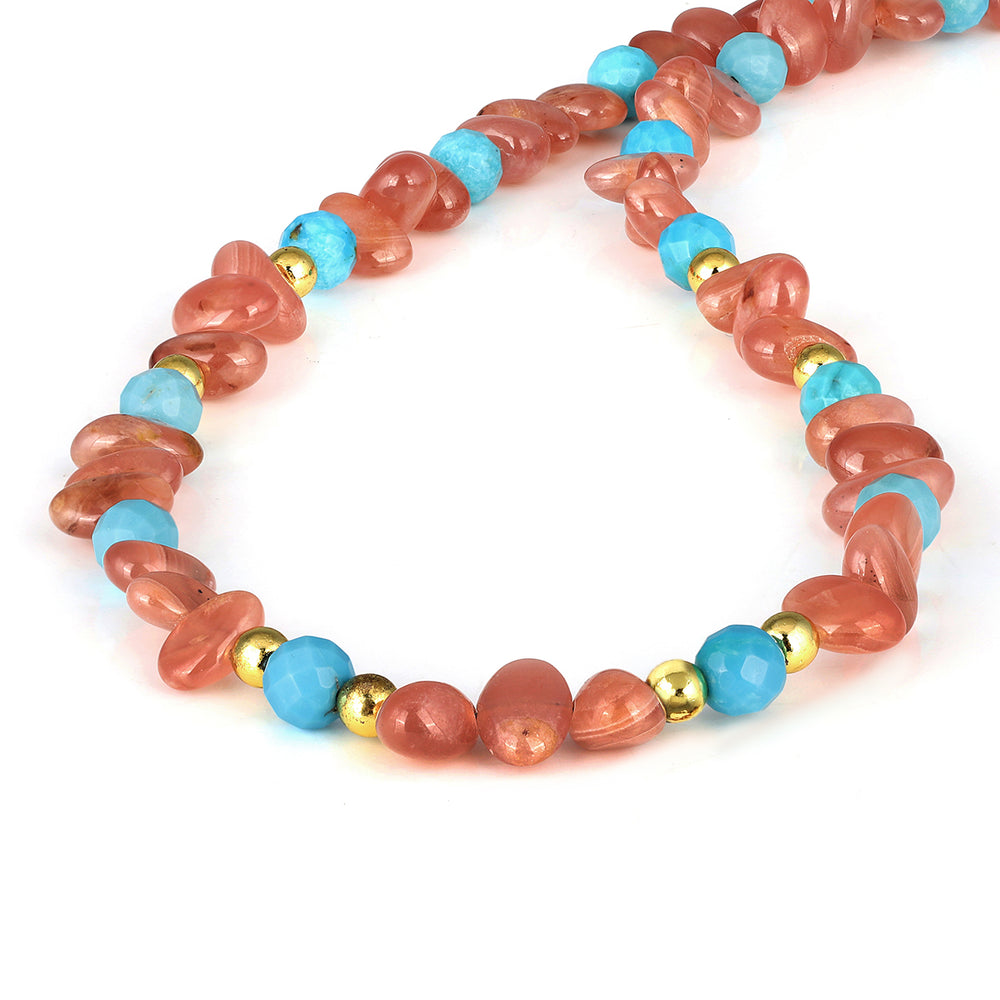 Rhodochrosite and Turquoise Choker Necklace