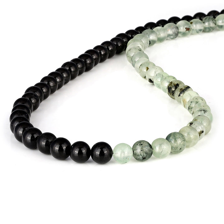 Prehnite and Black Onyx Choker Necklace