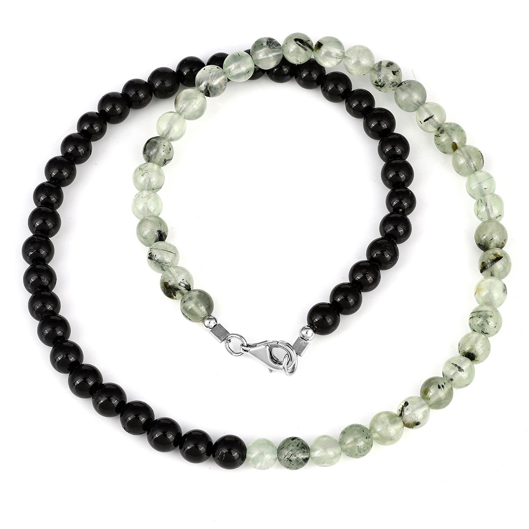 Prehnite and Black Onyx Choker Necklace