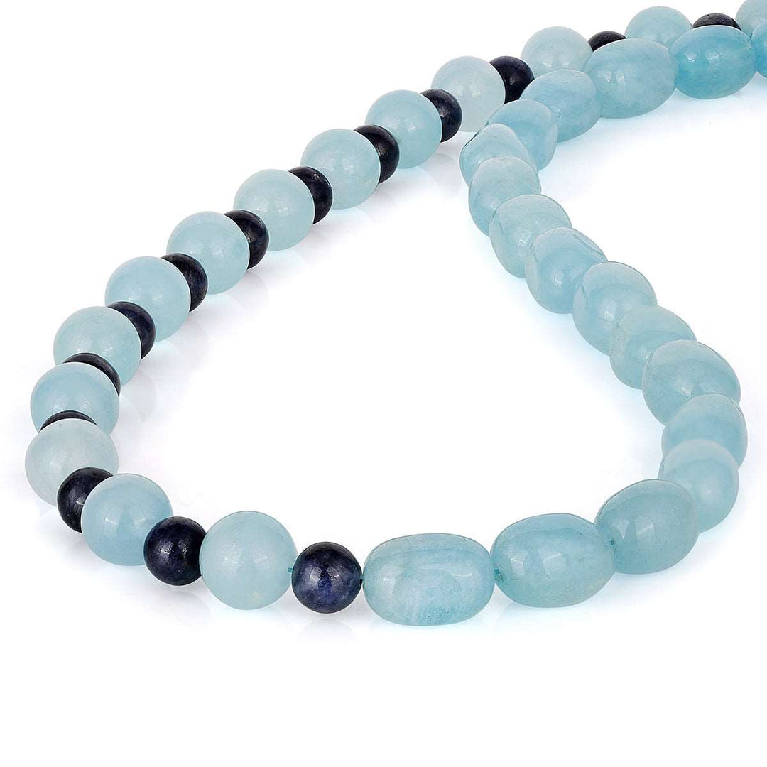 Aquamarine and Blue Sapphire Choker Necklace