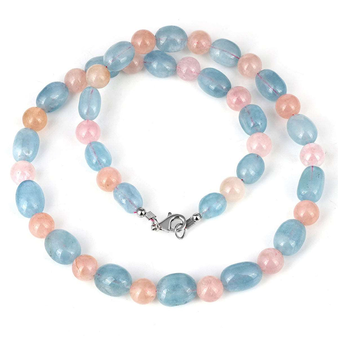 Aquamarine and Morganite Choker Necklace