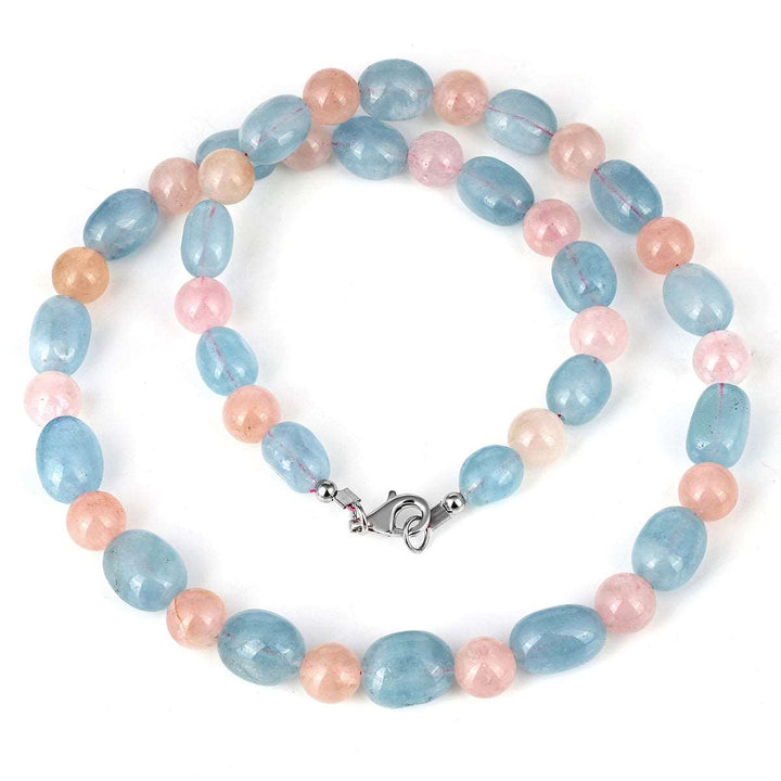 Aquamarine and Morganite Choker Necklace