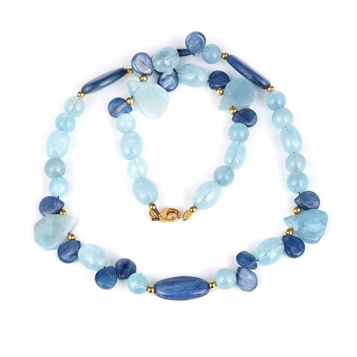 Aquamarine and Kyanite Choker Necklace