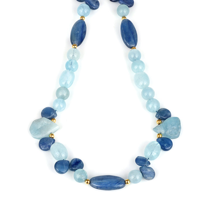 Aquamarine and Kyanite Choker Necklace