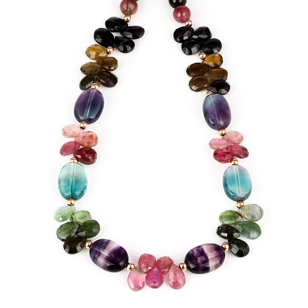 Multi Tourmaline and Fluorite Necklace