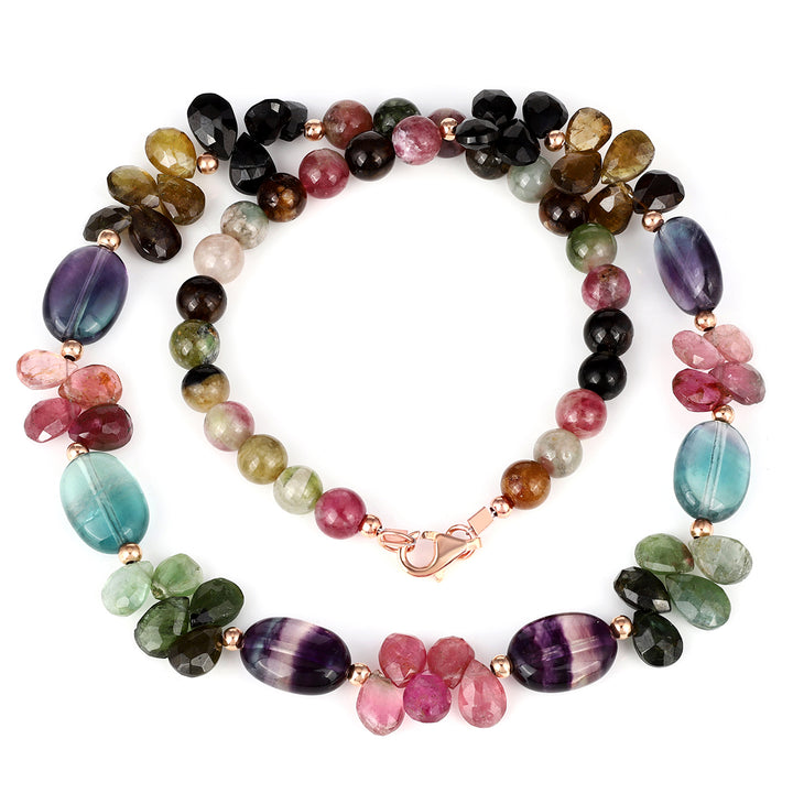 Multi Tourmaline and Fluorite Necklace