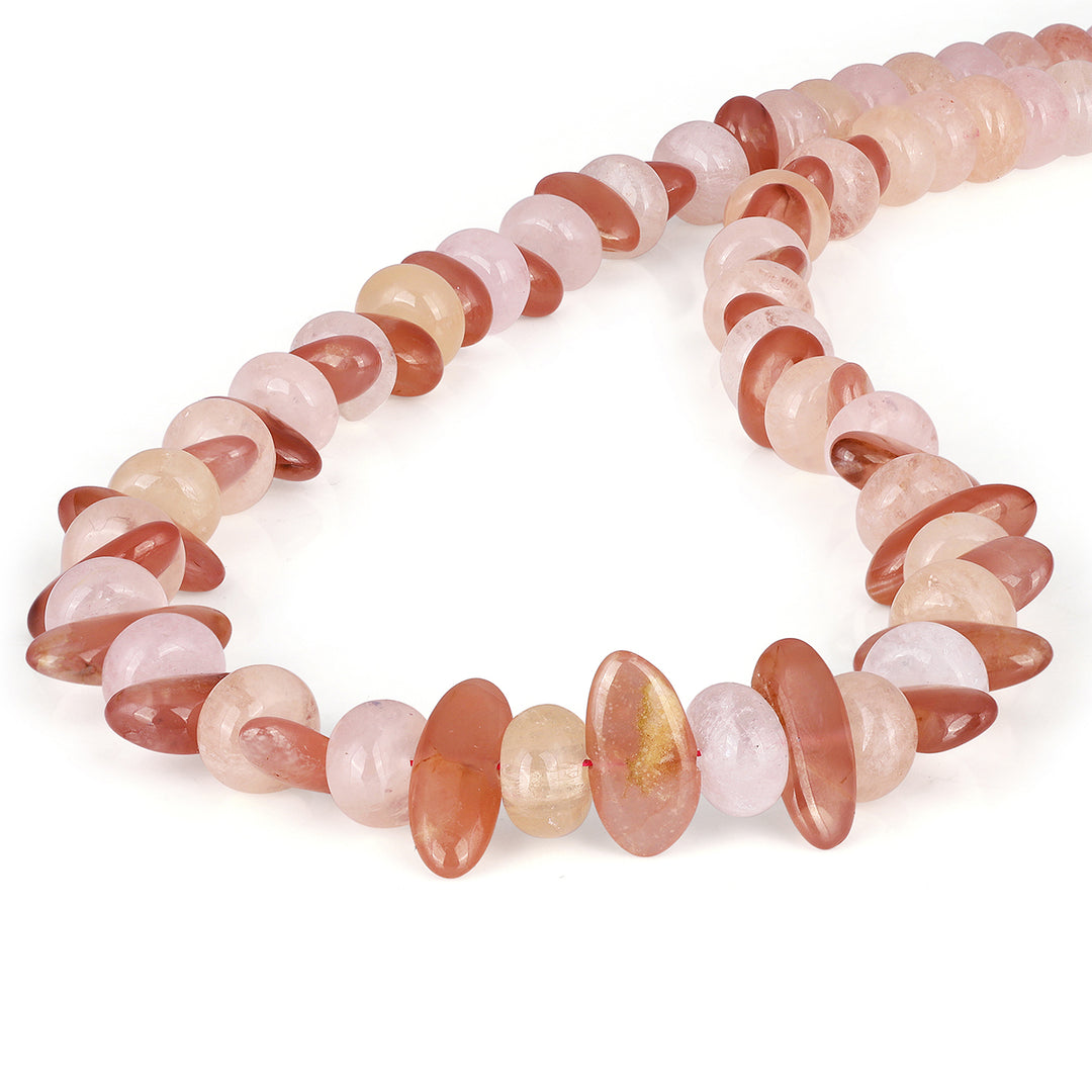 Rhodochrosite and Morganite Choker Necklace