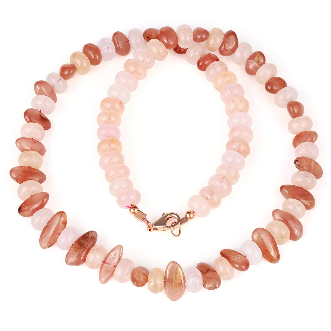 Rhodochrosite and Morganite Choker Necklace