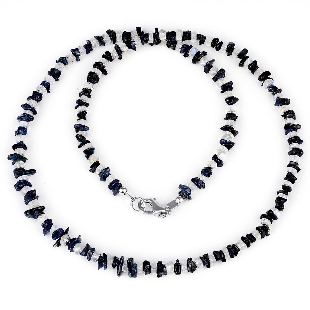 Moonstone and Blue Sapphire Choker Necklace