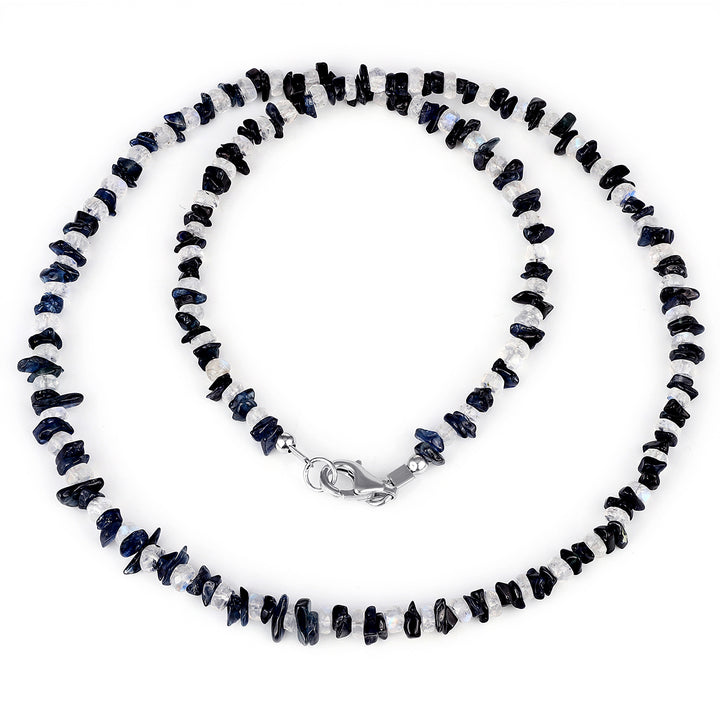 Moonstone and Blue Sapphire Choker Necklace