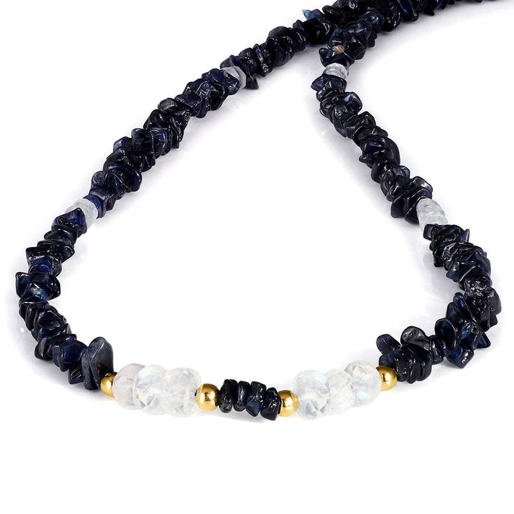 Blue Sapphire and Moonstone Choker Necklace