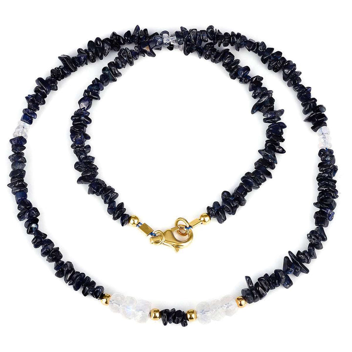 Blue Sapphire and Moonstone Choker Necklace