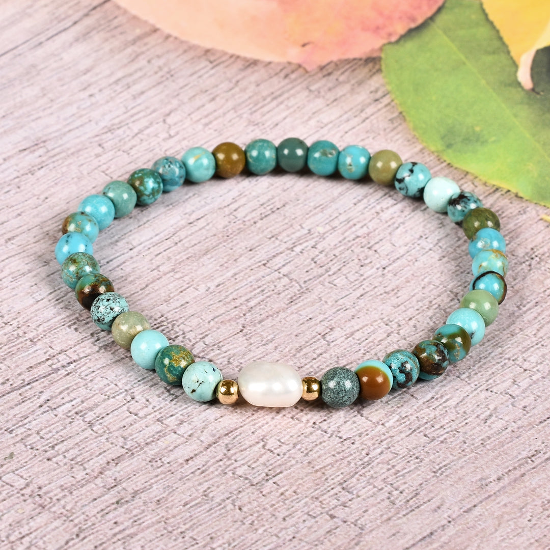 Turquoise and Pearl Bracelet