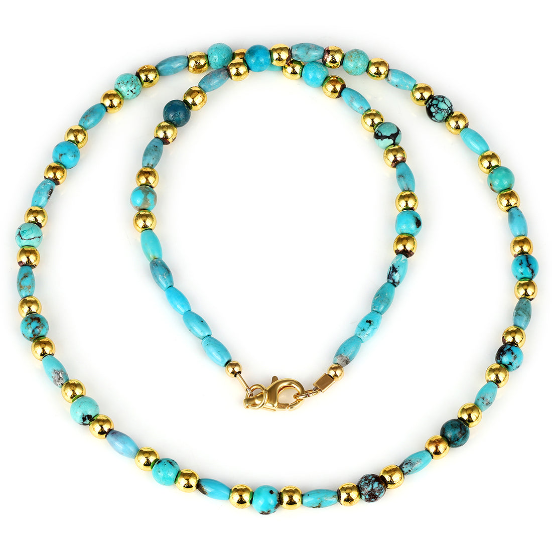 Turquoise and Hematite Choker Necklace