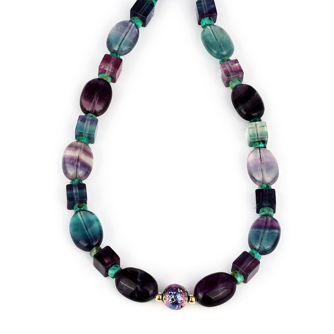 Fluorite and Turquoise Choker Necklace