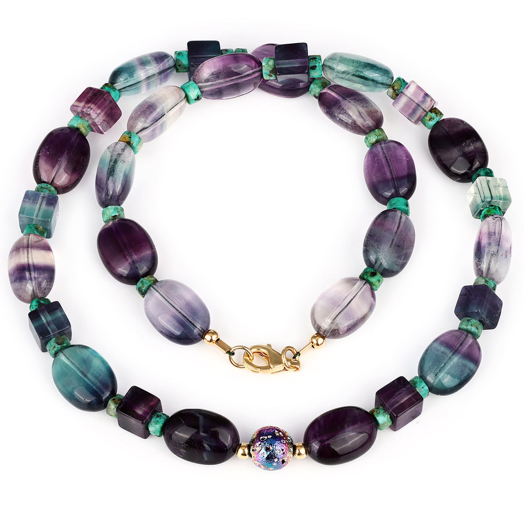 Fluorite and Turquoise Choker Necklace