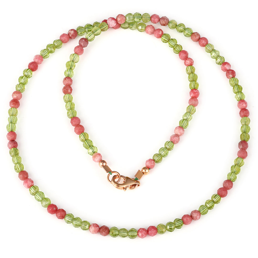 Peridot and Rhodochrosite Necklace