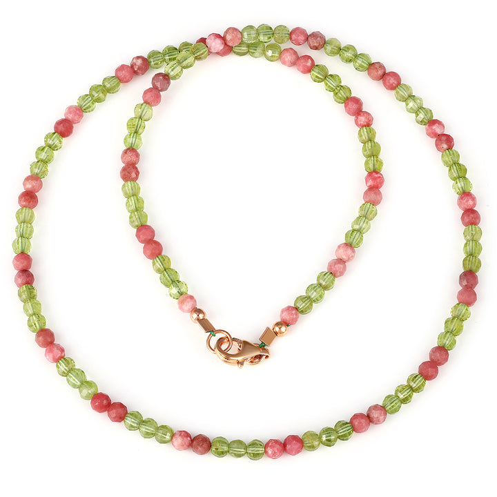 Peridot and Rhodochrosite Necklace