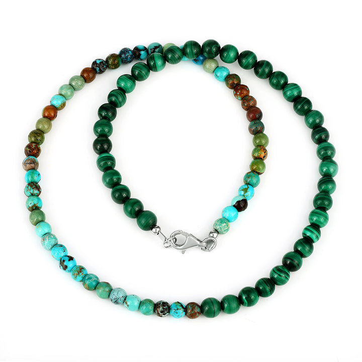 Turquoise and Malachite Choker Necklace