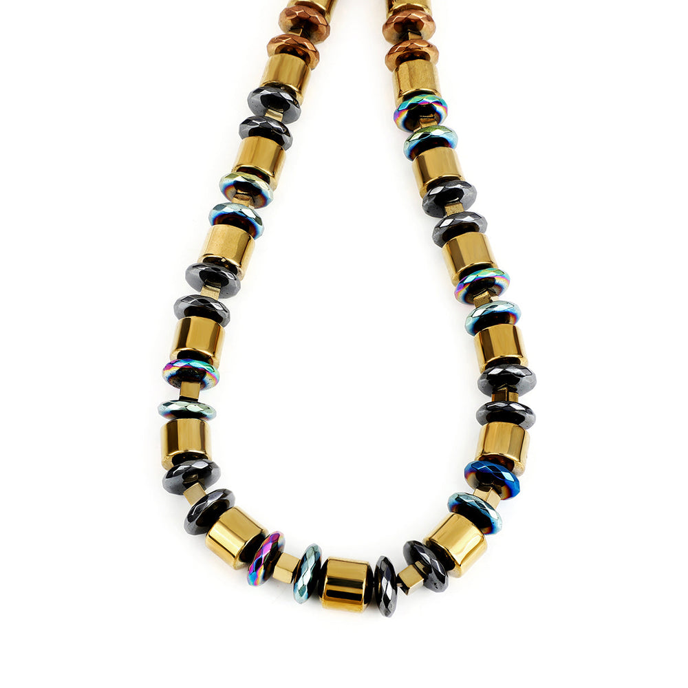 Yellow Gold and Mystic Hematite Choker Necklace