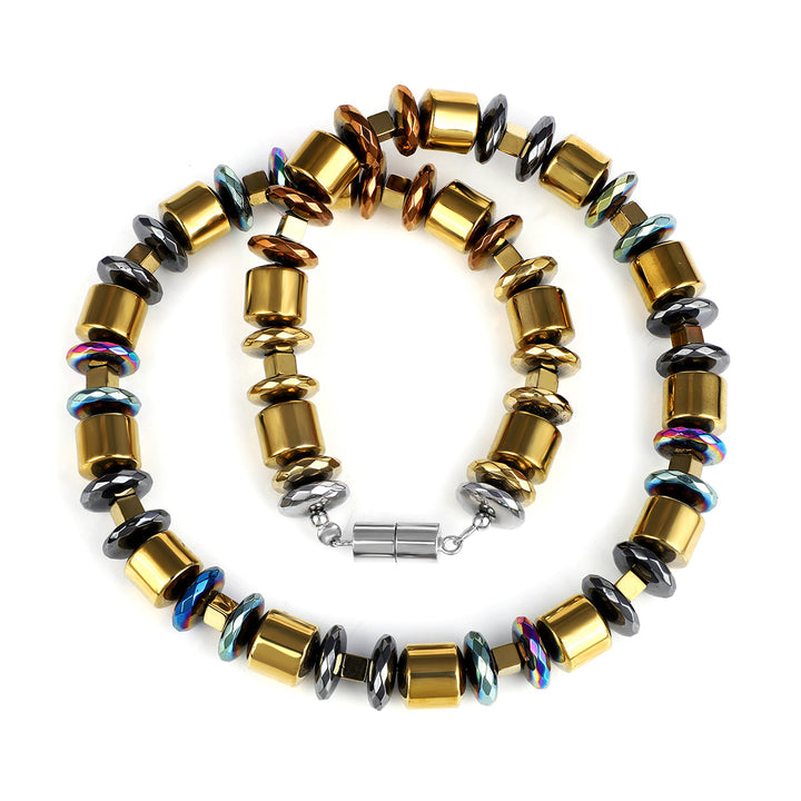 Yellow Gold and Mystic Hematite Choker Necklace