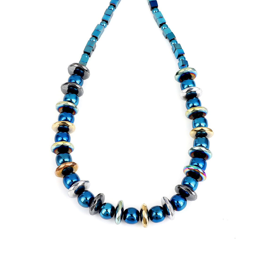 Multi Hematite Beads Unisex Necklace