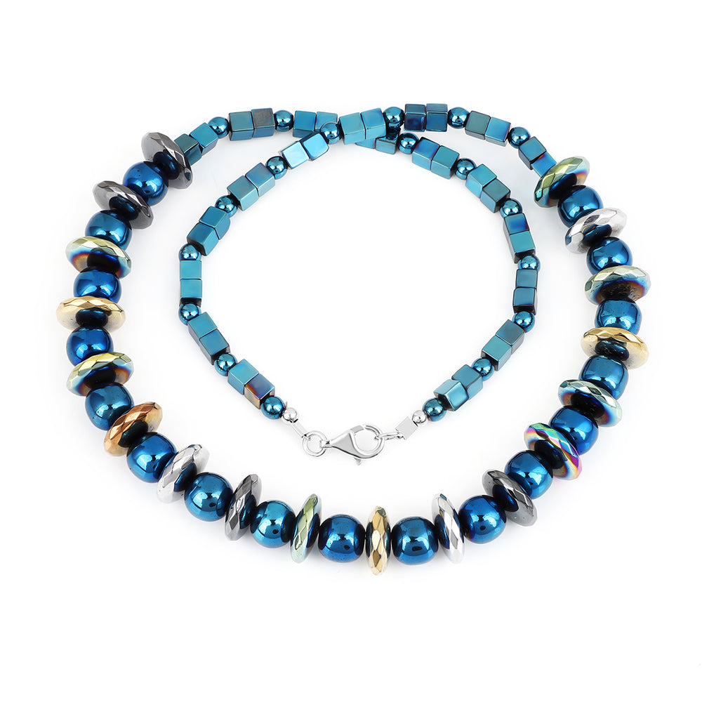 Multi Hematite Beads Choker Necklace