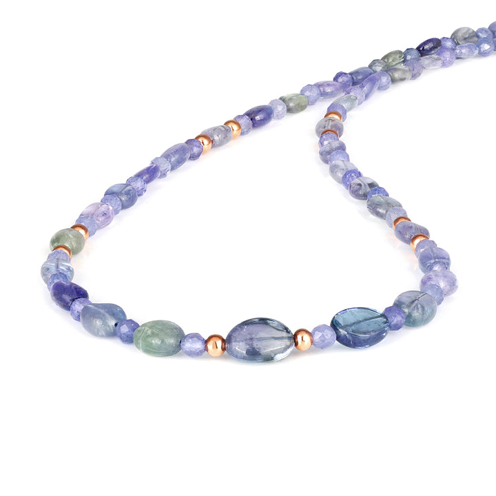 Sterling Silver Tanzanite Beads Choker Necklace