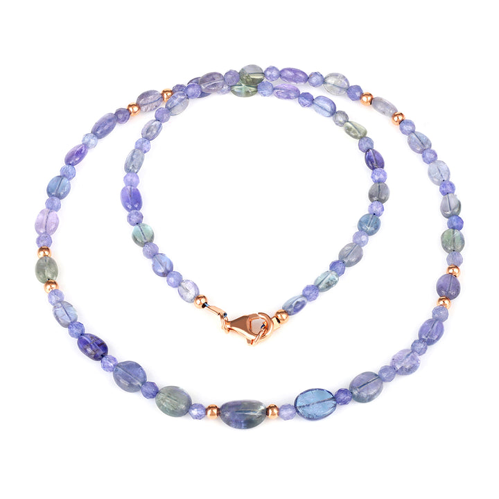 Sterling Silver Tanzanite Beads Choker Necklace