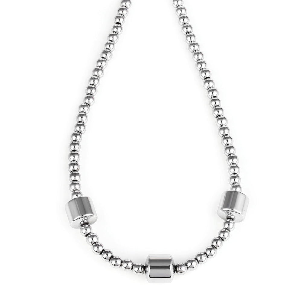 Silver Hematite Beads Choker Necklace