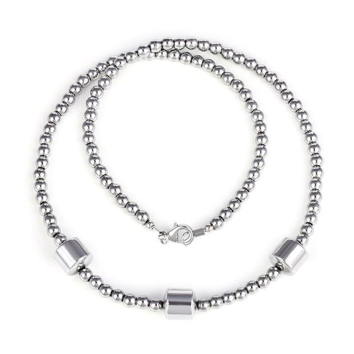 Silver Hematite Beads Choker Necklace