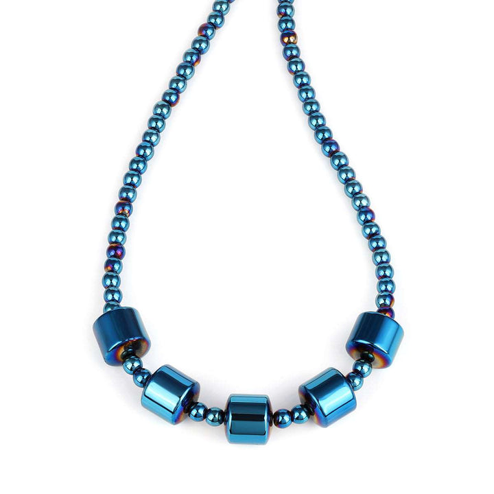 Blue Hematite Beads Choker Necklace