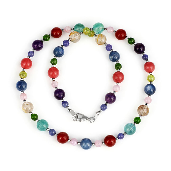 Multi Gemstone Beads Choker Necklace