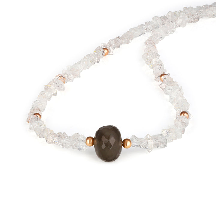 Herkimer Diamond and Moonstone Choker Necklace