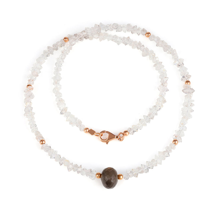 Herkimer Diamond and Moonstone Choker Necklace