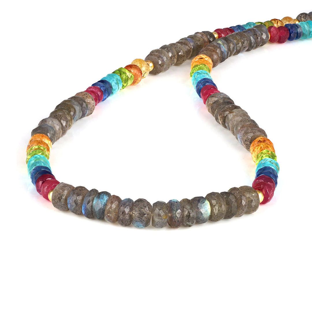 Multi Stone Beads Choker Necklace