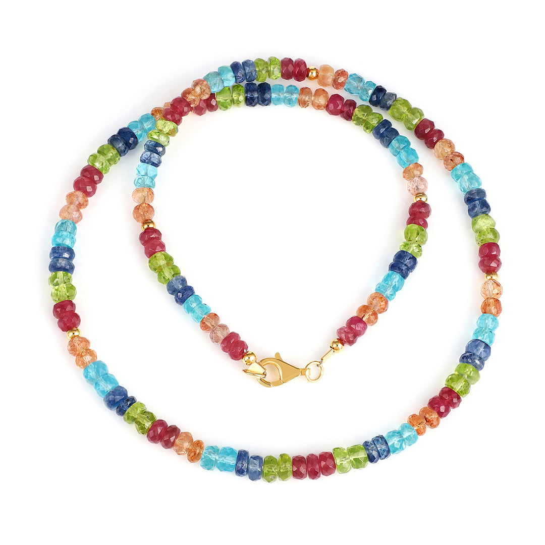 Multi Stone Beads Choker Necklace