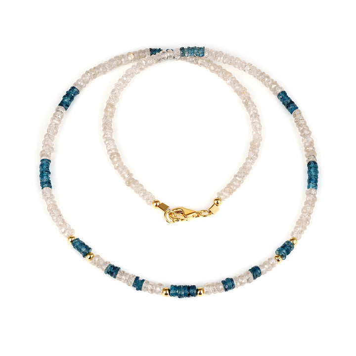 Champagne Zircon and Blue Topaz Necklace