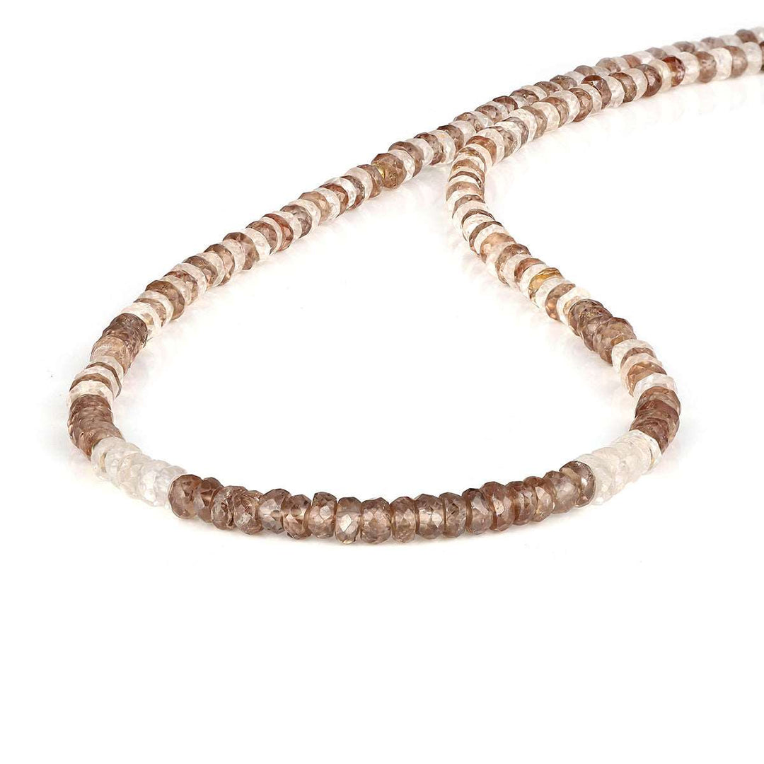 Brown and Champagne Zircon Silver Necklace