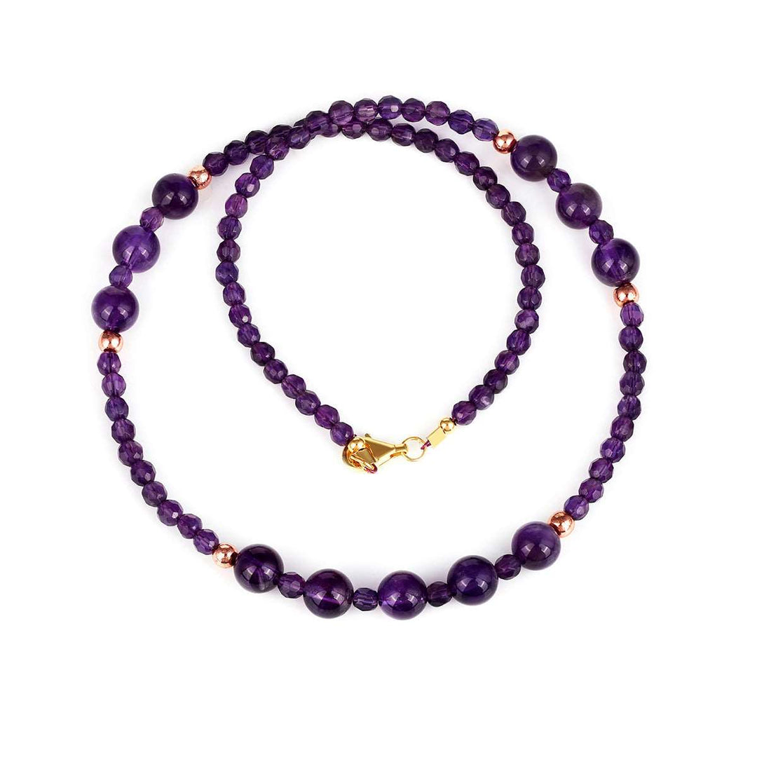 Amethyst and Hematite Beads Choker Necklace