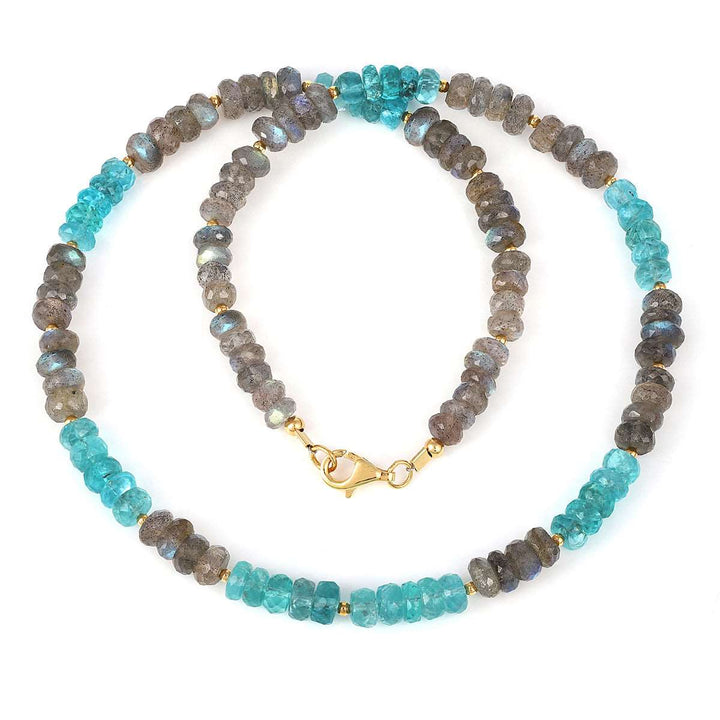 Apatite and Labradorite Silver Necklace