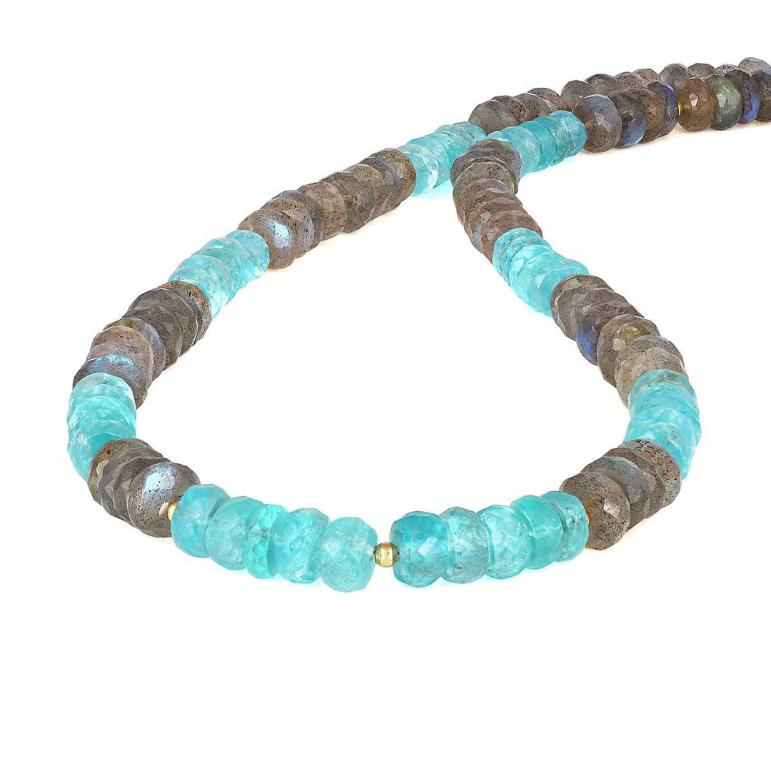 Apatite and Labradorite Silver Necklace