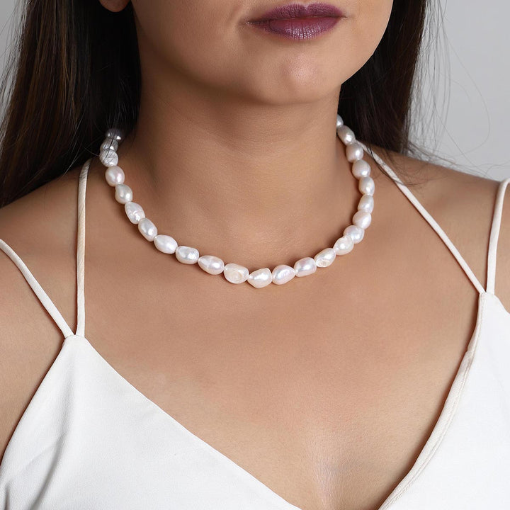 Cultured Pearl Silver Necklace